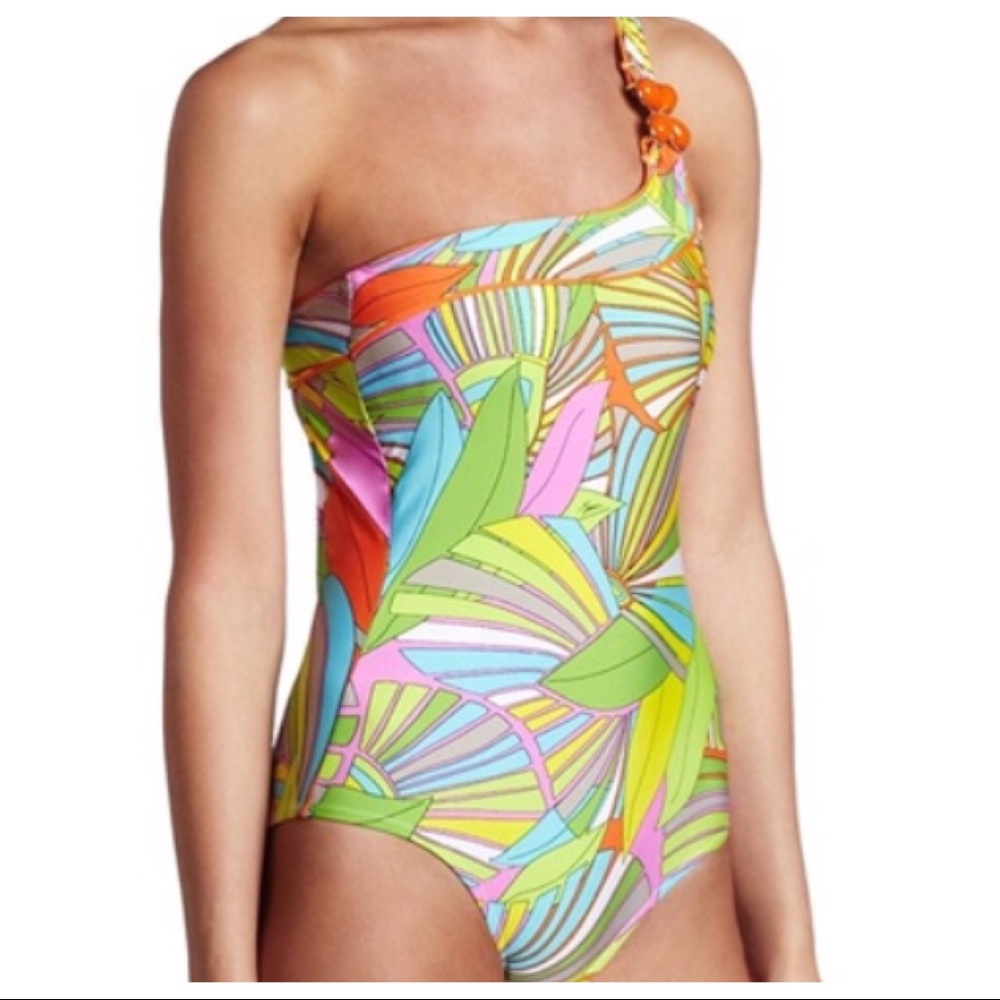 Trina Turk Deco Palms One Piece Swimsuit Size 6